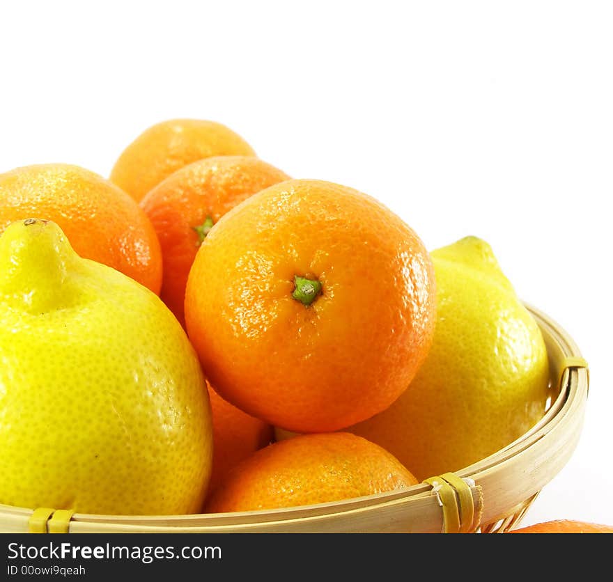 Ripe by mandarine orange tropic fruit isolated over white background. Ripe by mandarine orange tropic fruit isolated over white background