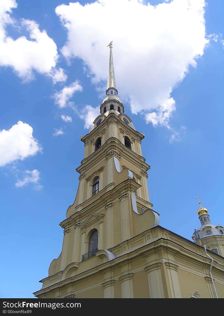 Church-tower on the blue sky