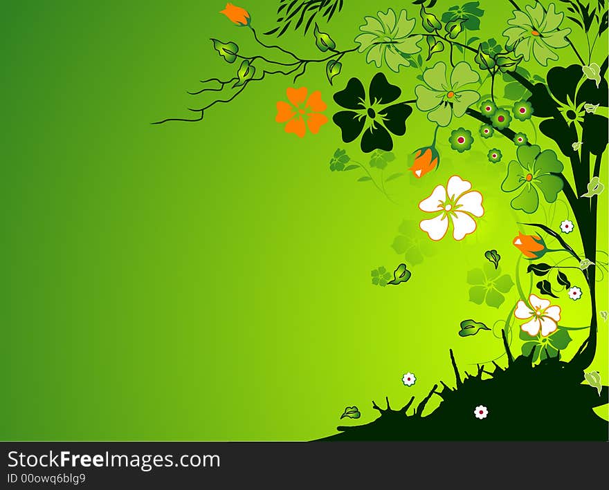 Abstract floral background. A vector format is added. Suits well for a postcard or background. Abstract floral background. A vector format is added. Suits well for a postcard or background