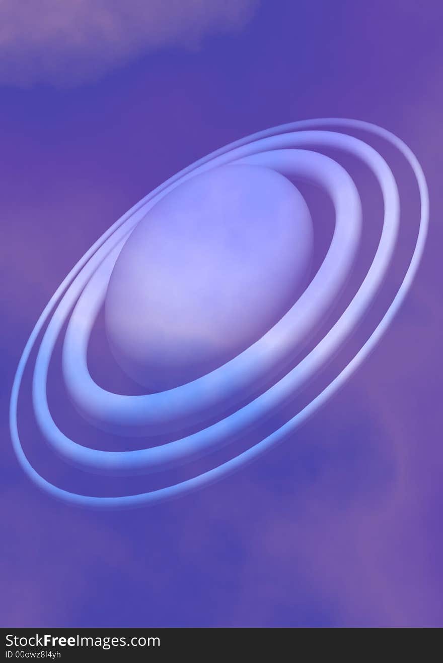 Blue gradient background with planet