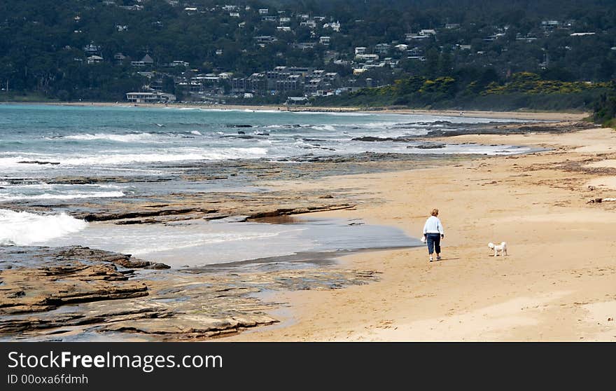 Women Walking On Beach