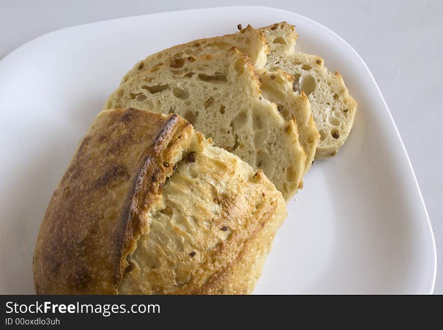 A loaf of artisan bread.