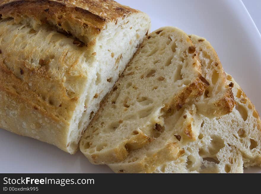 A loaf of artisan bread.