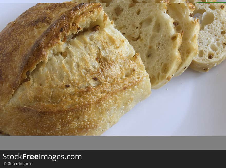 A loaf of artisan bread.