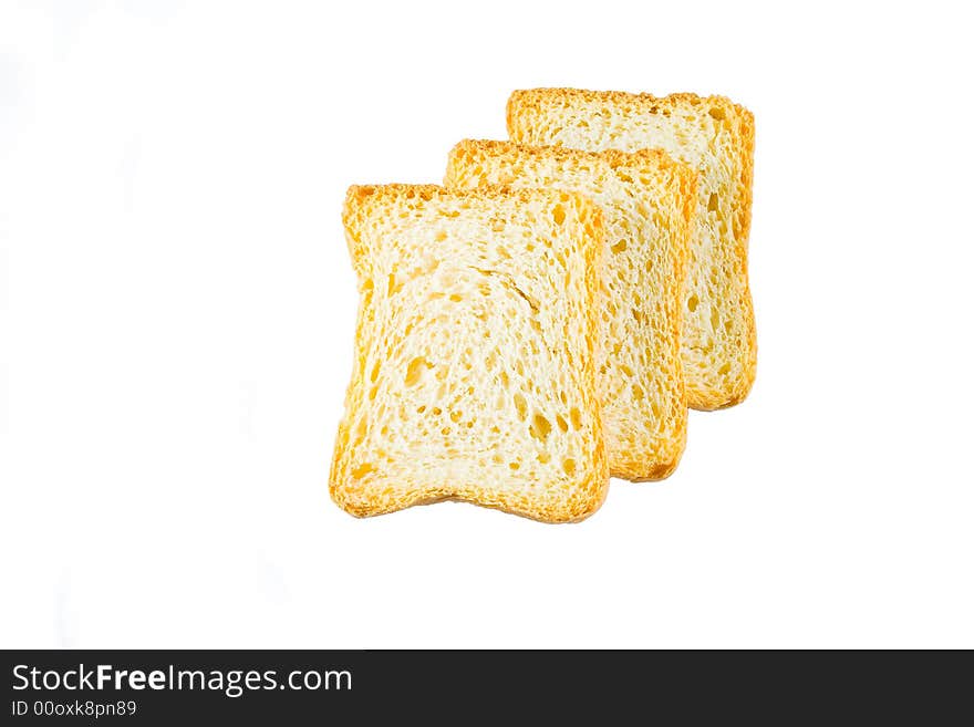 Slice of tost isolated on white background