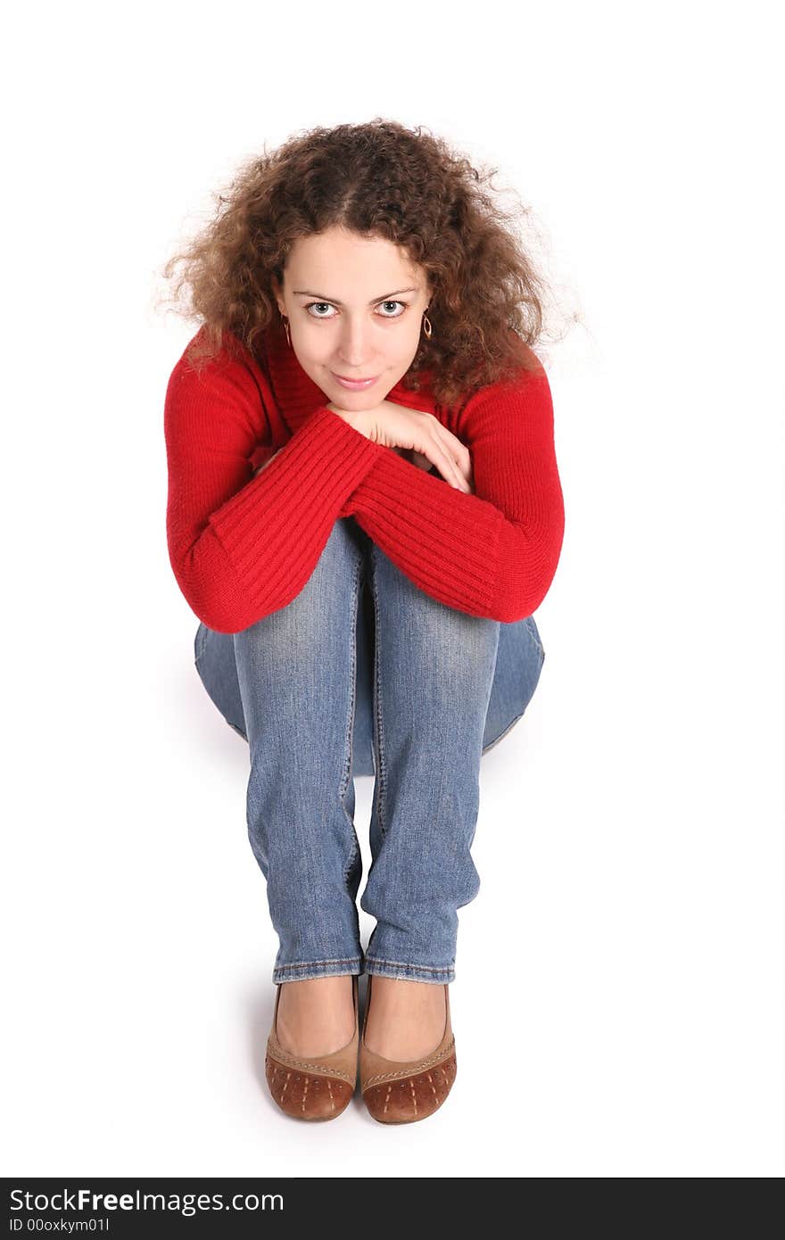 Beautiful young woman seated