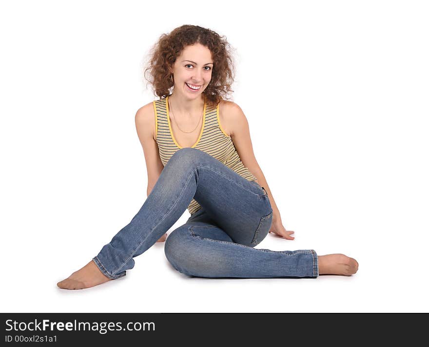 Yoga woman isolated on white 2