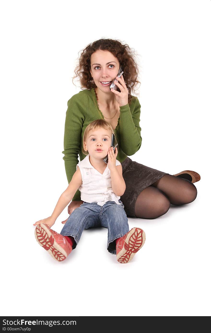 Mother And Daughter Sitting