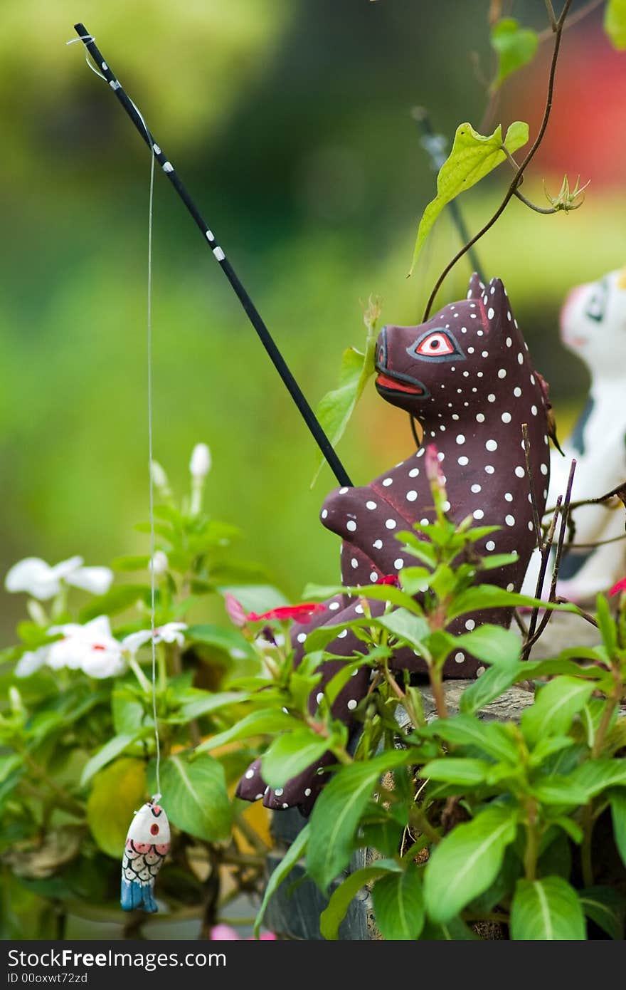 Fishing statue