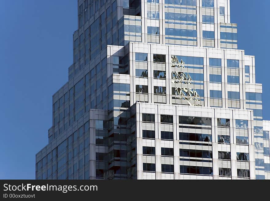 Modern skyscraper with reflective windows