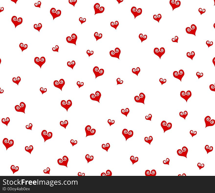 Small Decorative Red Hearts Pattern Background