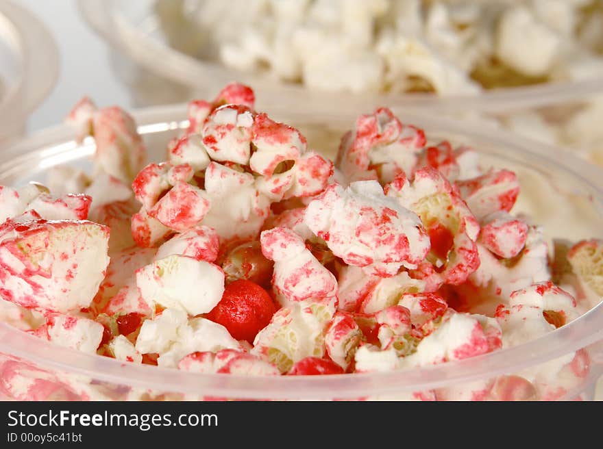 Popcorn on a white background