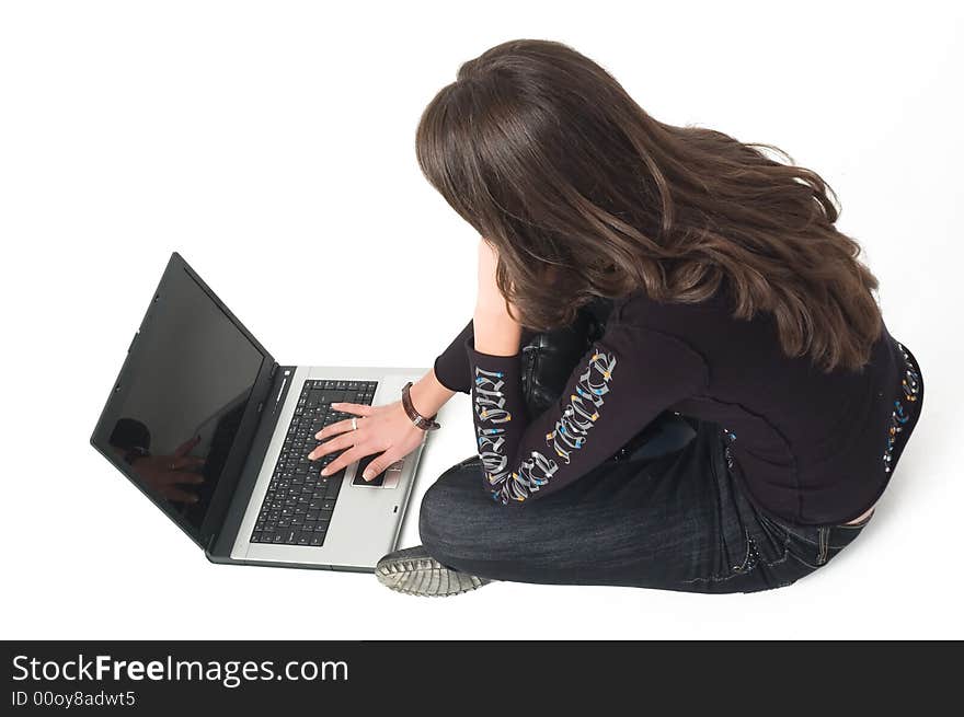 Girl with lap top