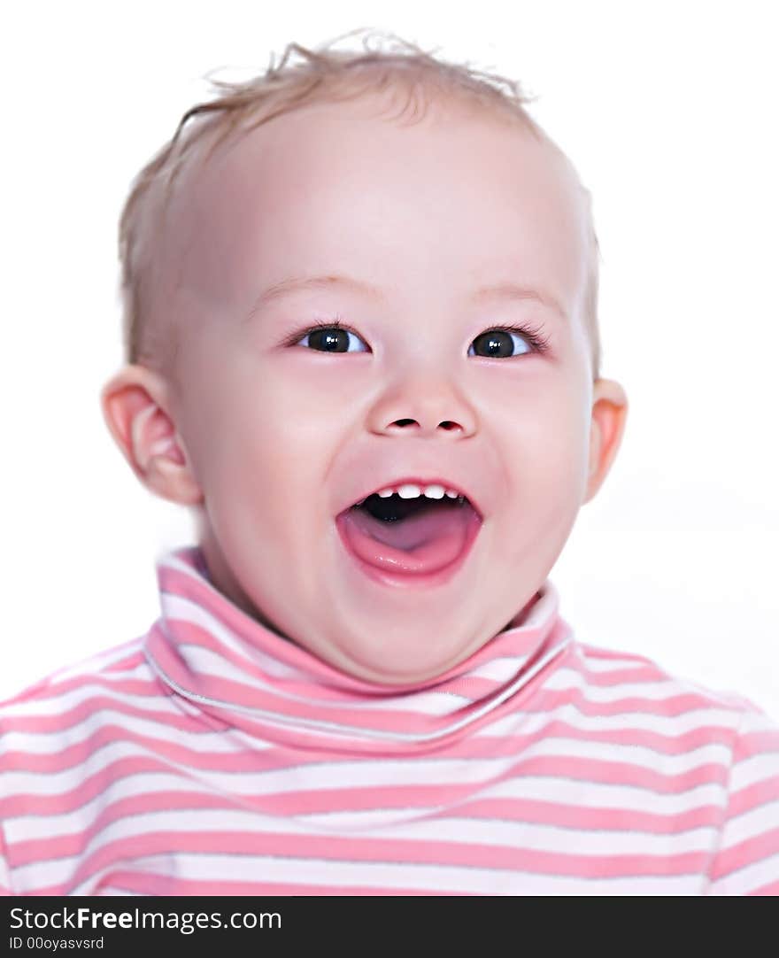 Little girl posing on isolated white background. Little girl posing on isolated white background