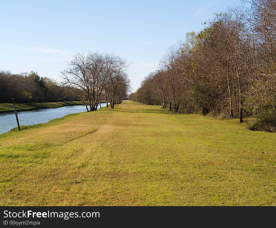 The levee runs near a bunch of houses. Not good in a bad rain. The levee runs near a bunch of houses. Not good in a bad rain.