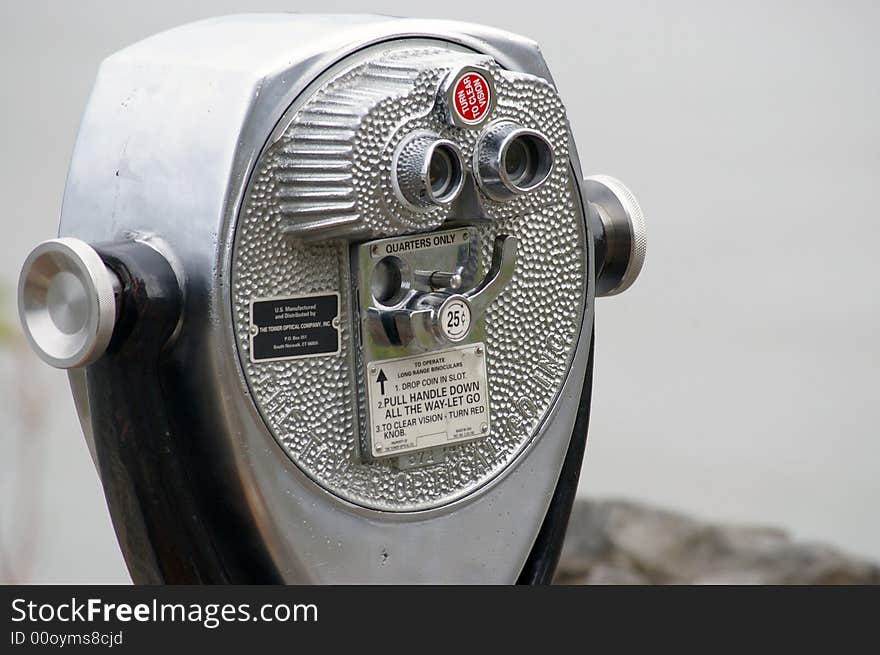 An old 25¢ coin operated binocular