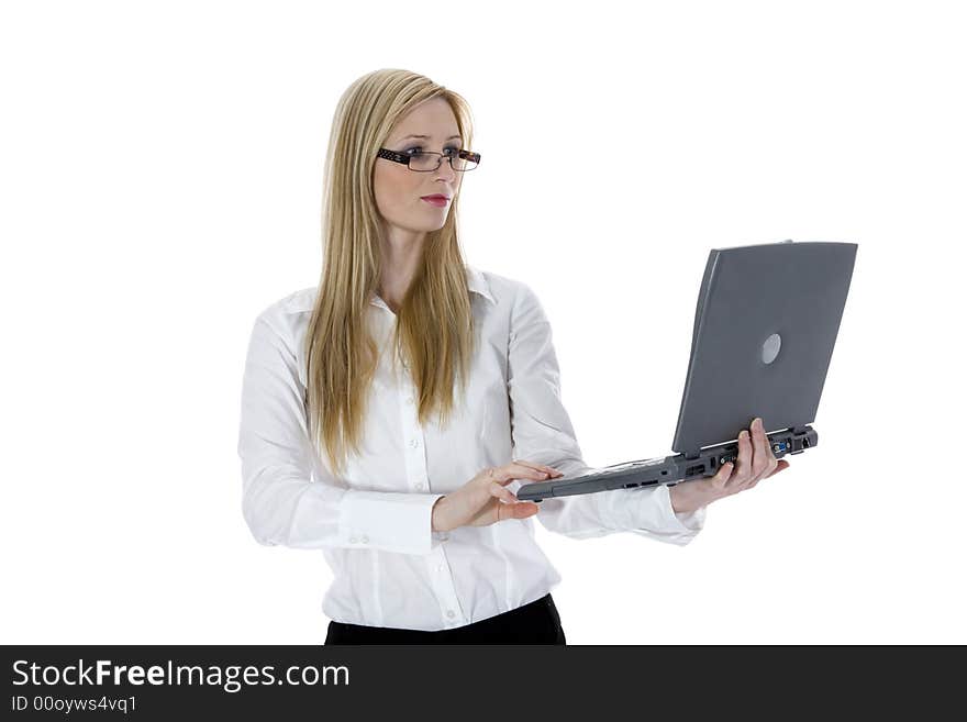 Business woman and laptop