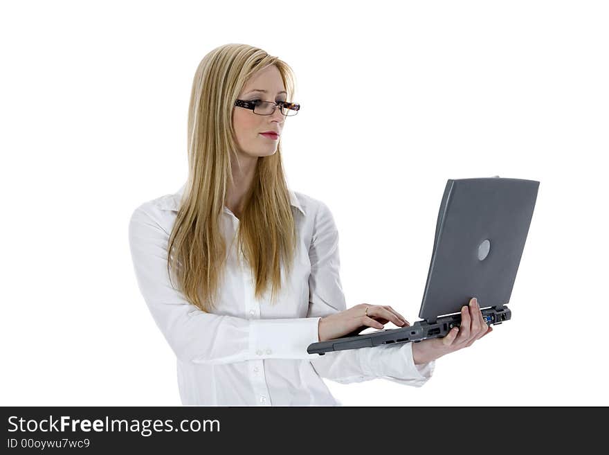 Business woman and laptop