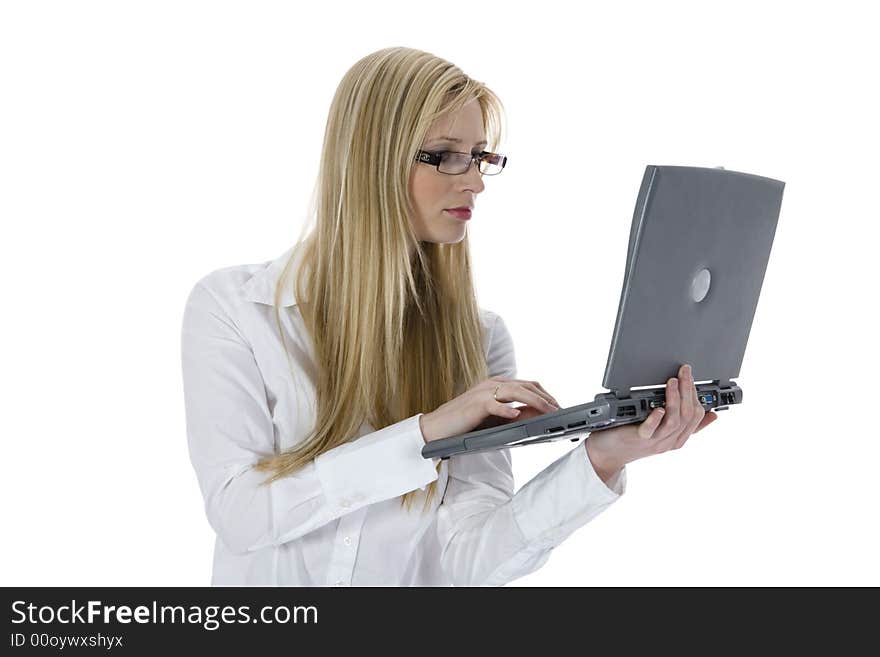 Business woman and laptop