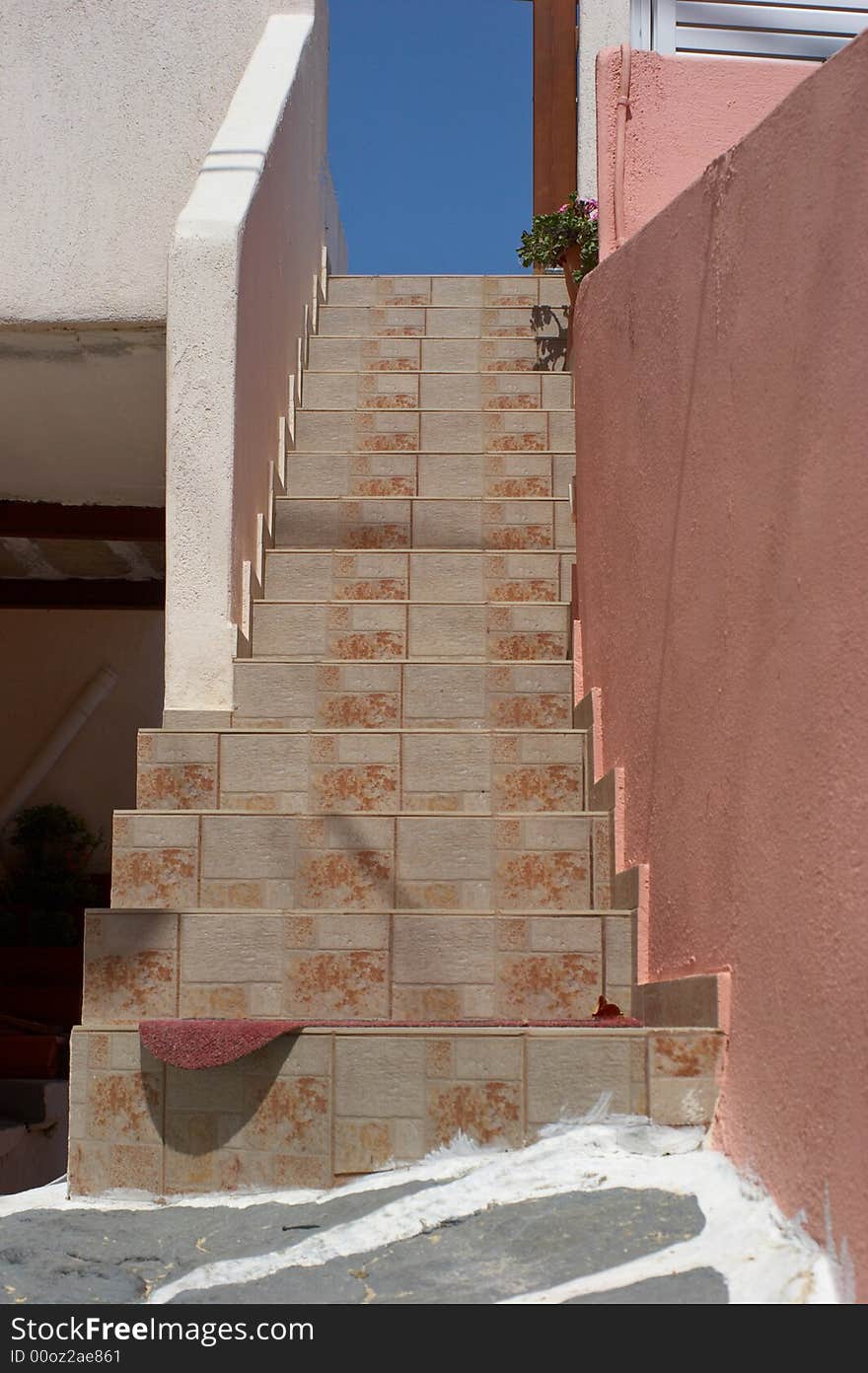 This colourful ceramic staircase was photographed on the Greek island of Kea.