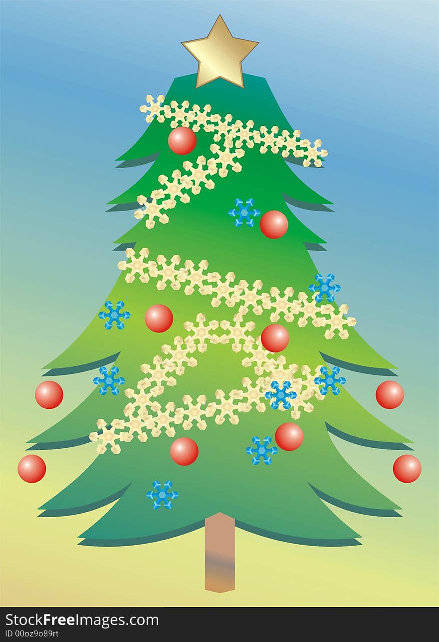 Art illustration of a christmas tree