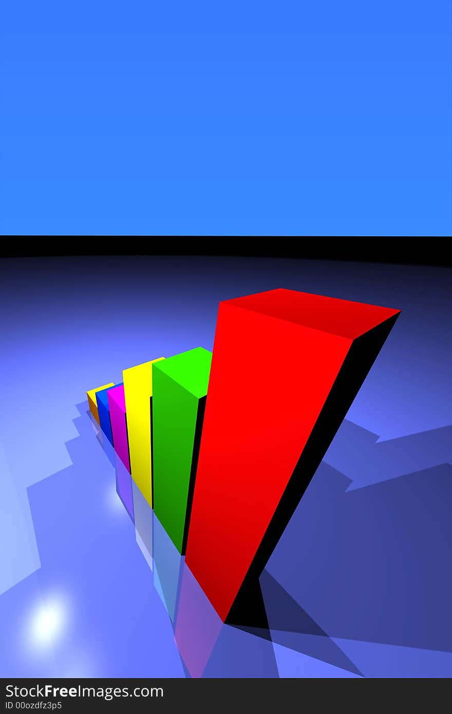 Business statistics graph made in 3d with lighting effects. Business statistics graph made in 3d with lighting effects