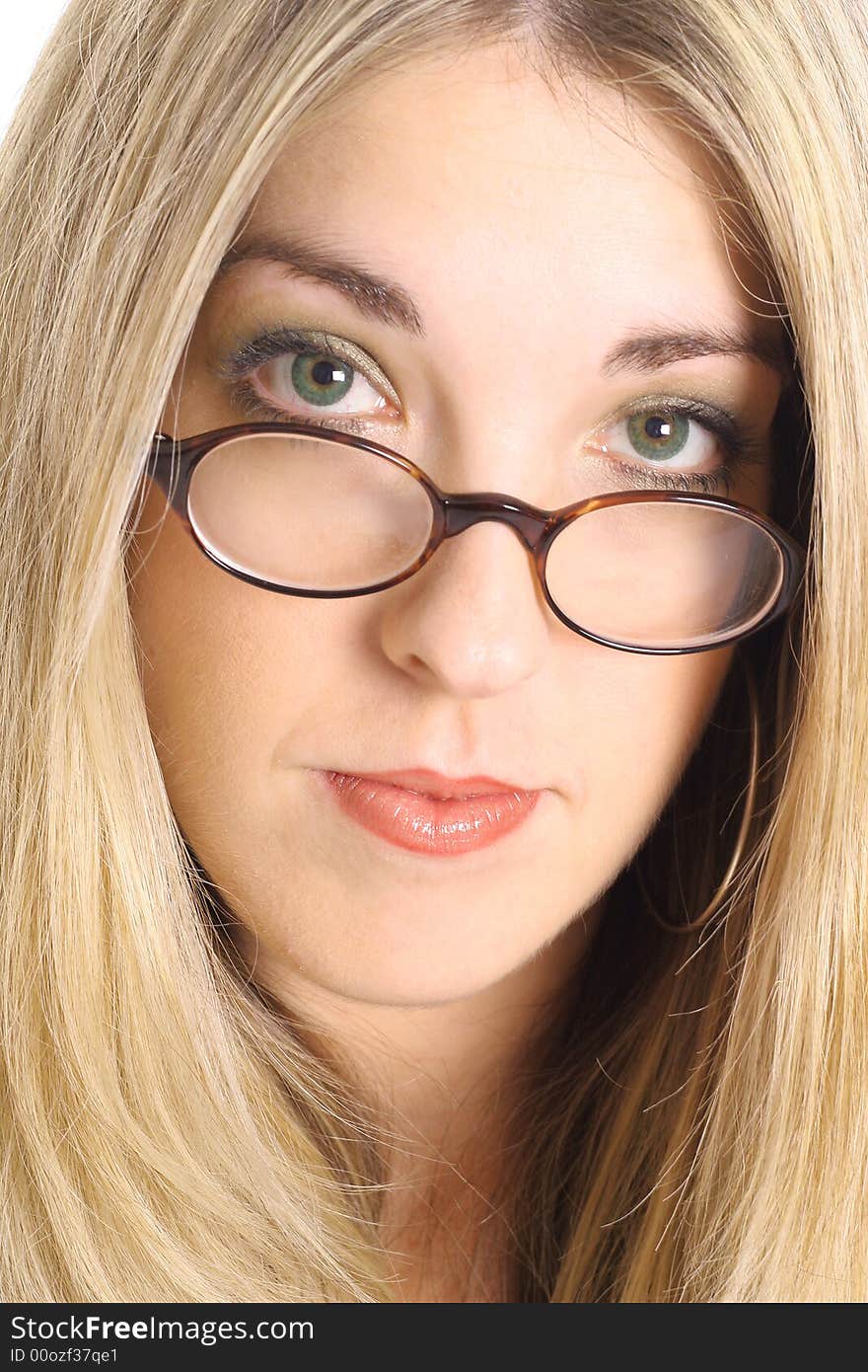 Blonde With Gorgeous Eyes With Glasses