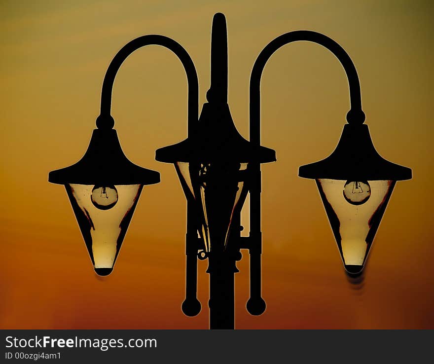 Old garden lamp in eastern Poland