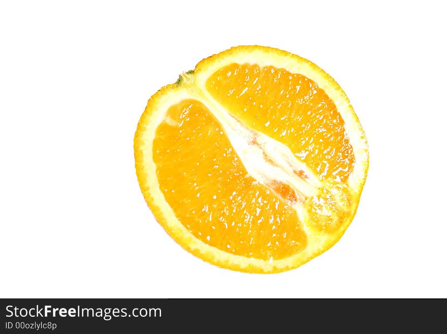 Half fresh orange isolated on a white background