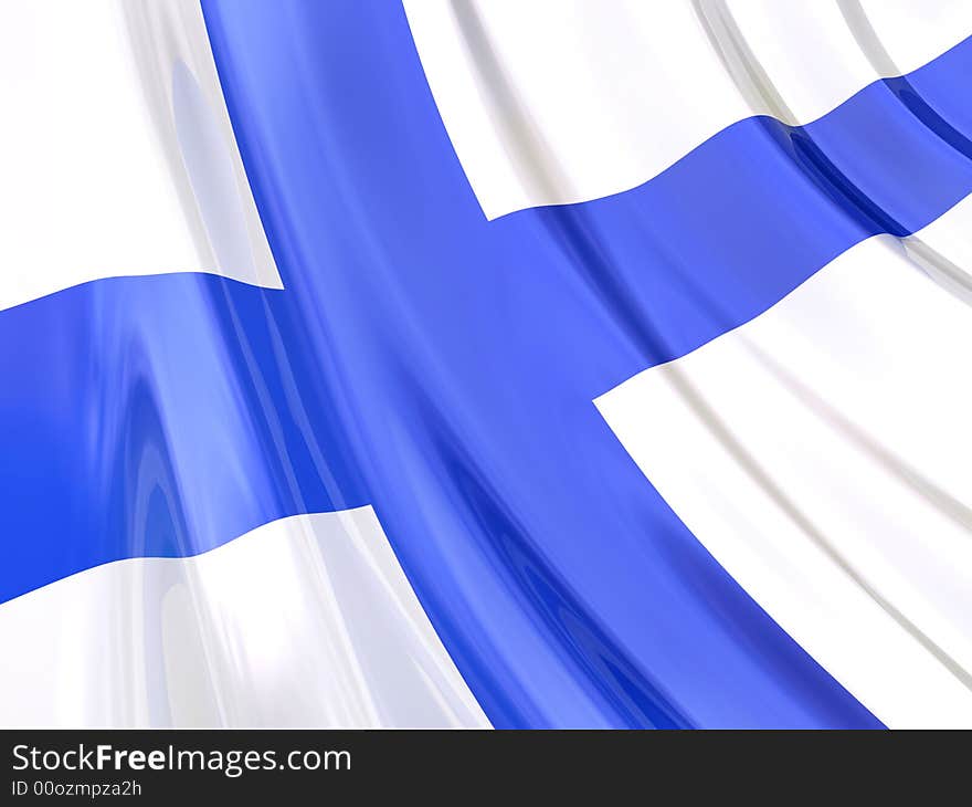 Glossy Flag Of Finland