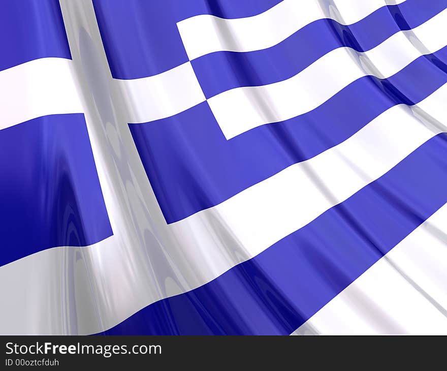 Glossy Flag Of Greece