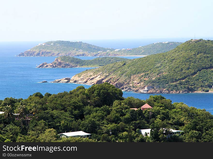 View of the harbor entrance St. Thomas US Virgin islands. View of the harbor entrance St. Thomas US Virgin islands