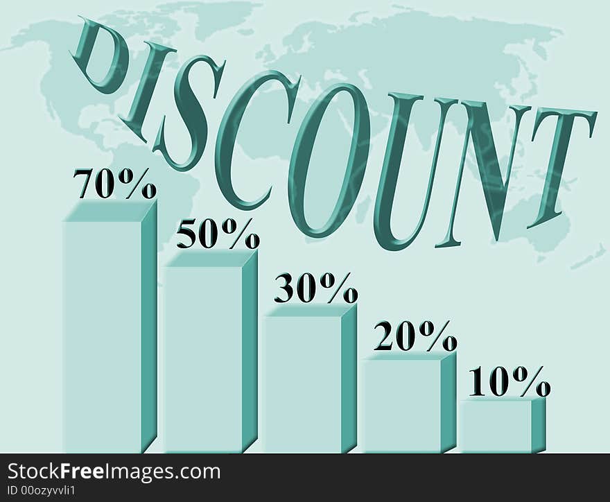 Discounts percentages graphic on a green background. Discounts percentages graphic on a green background