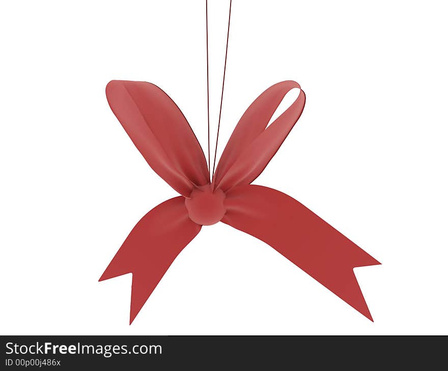 Red holidays (Christmas) bow isolated. Red holidays (Christmas) bow isolated