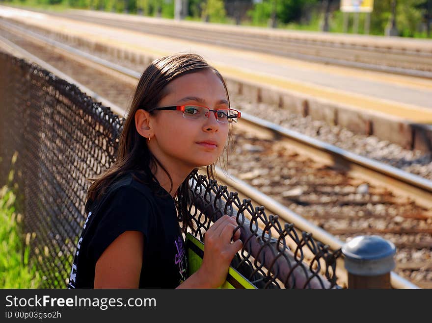 Looking at the train