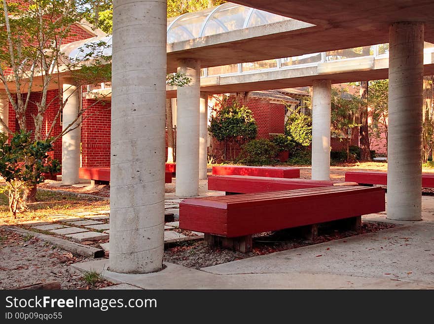 School Benches And Columns