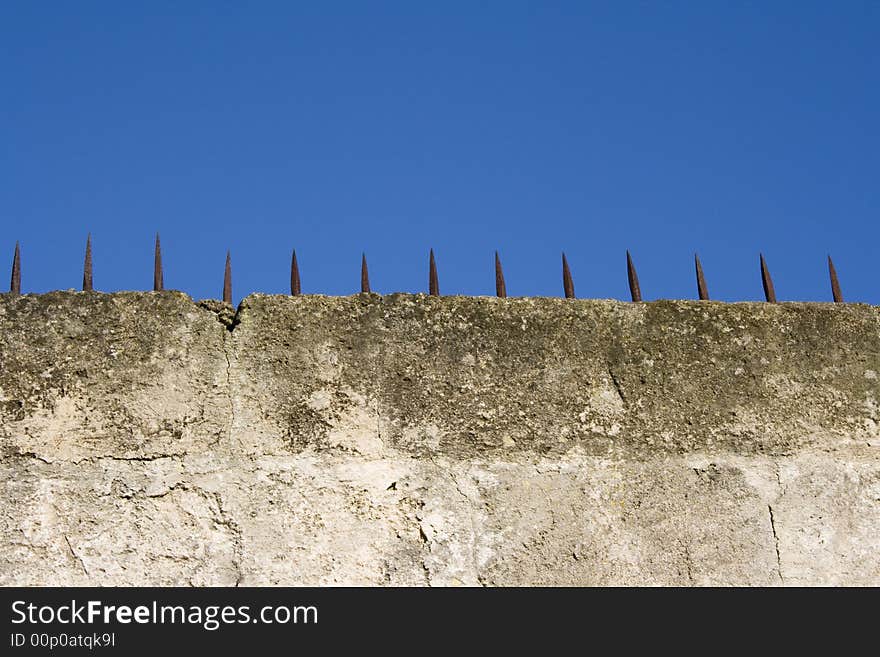 Spears on wall