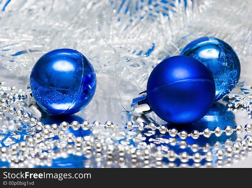 Blue Christmas balls