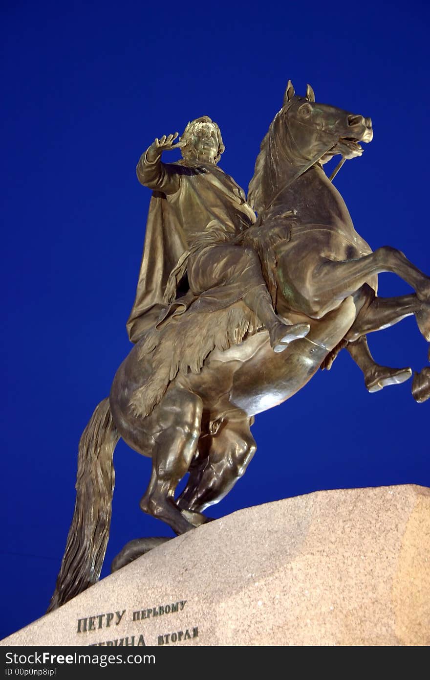 Russia.  Saint-Petersburg. monumen Peter the first