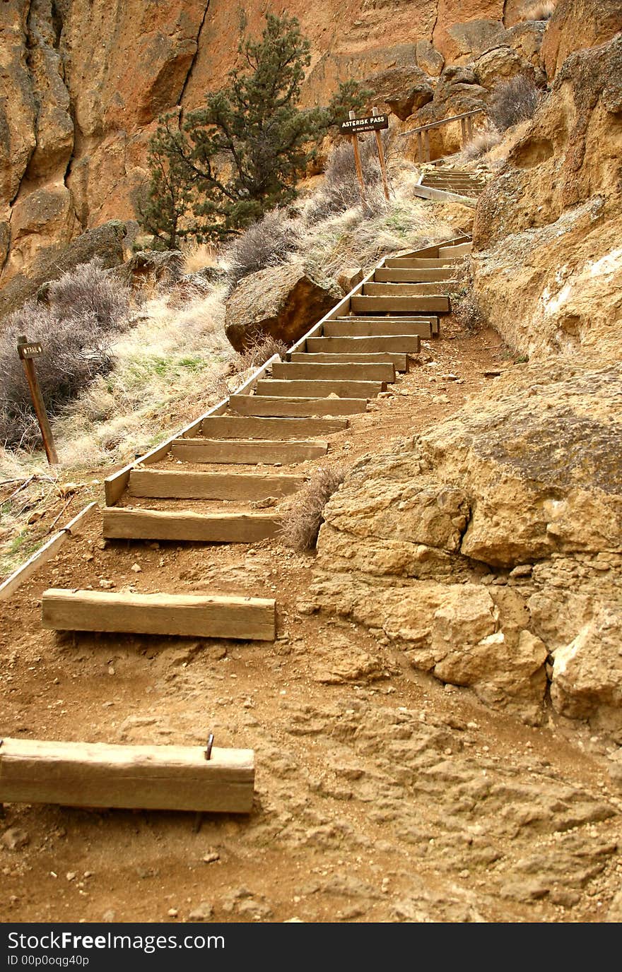 Looking up a long curving staircase outdoors. Looking up a long curving staircase outdoors