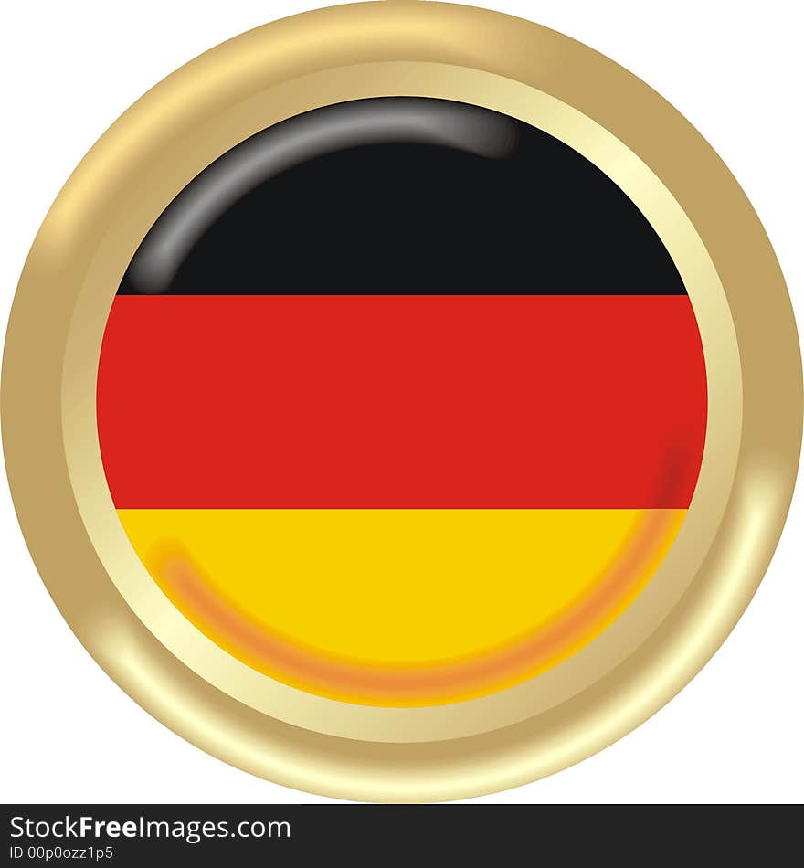 Art illustration: round medal with the flag of germany