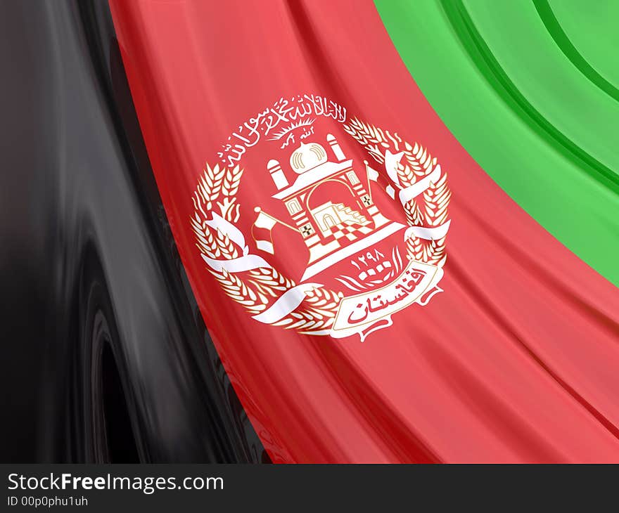 Glossy Flag of Afghanistan