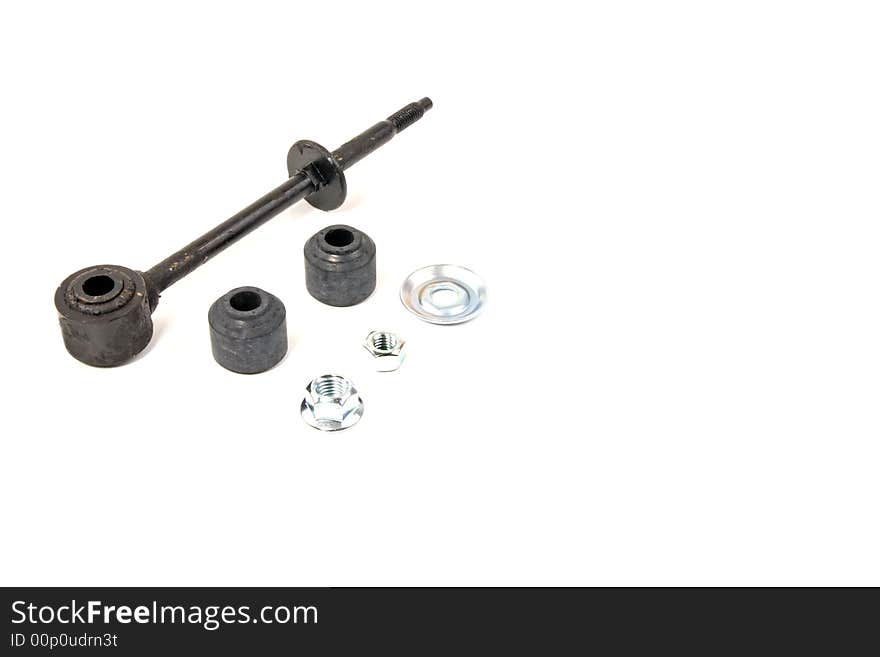 Automotive  rear swaybar link with rubber bushings. Automotive  rear swaybar link with rubber bushings