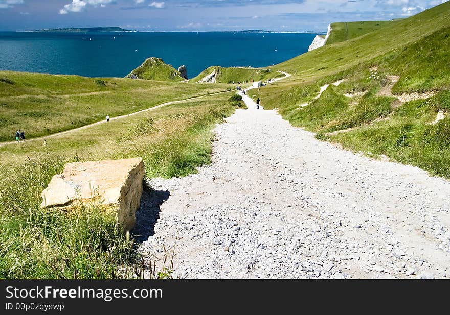 Gravel Road Leading To Durdle Door In Dorset England