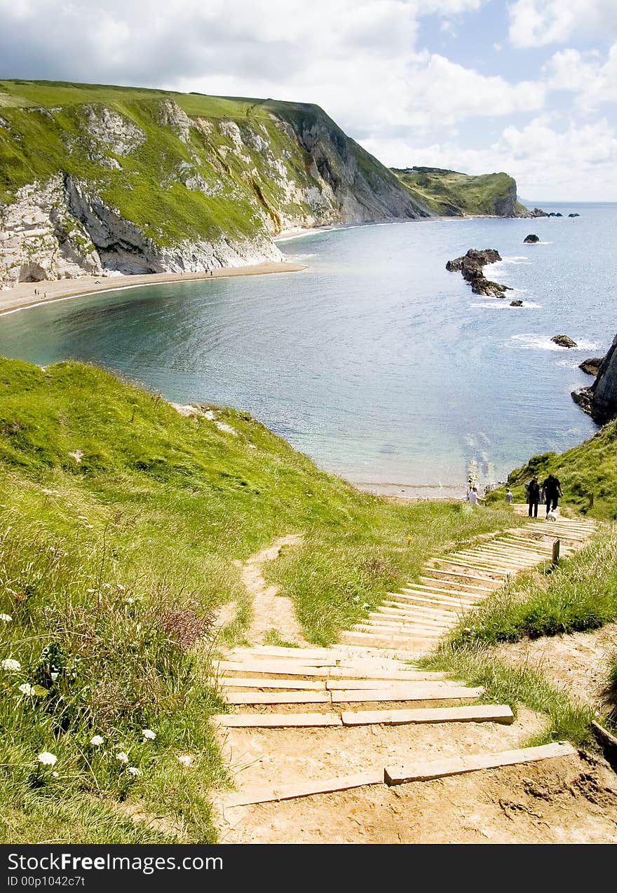 Steps To A Beautiful Bay In Dorset Coast