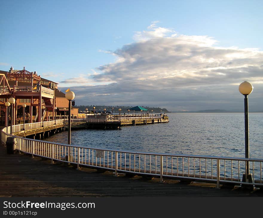 Pier at Puget Sound in Seattle