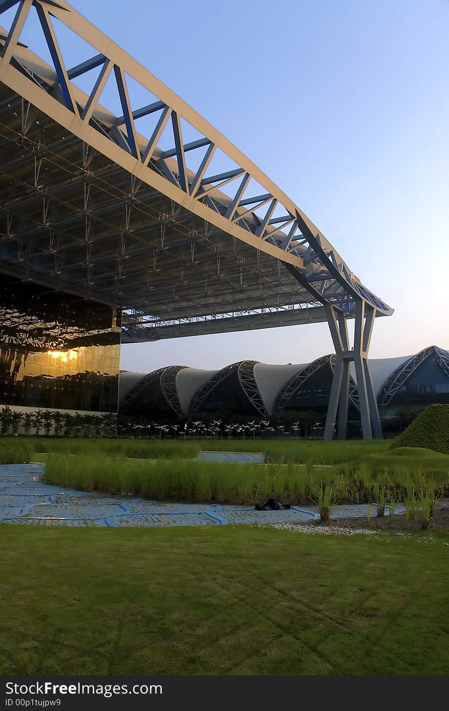 Modern structures at suvarnabhumi airport bangkok