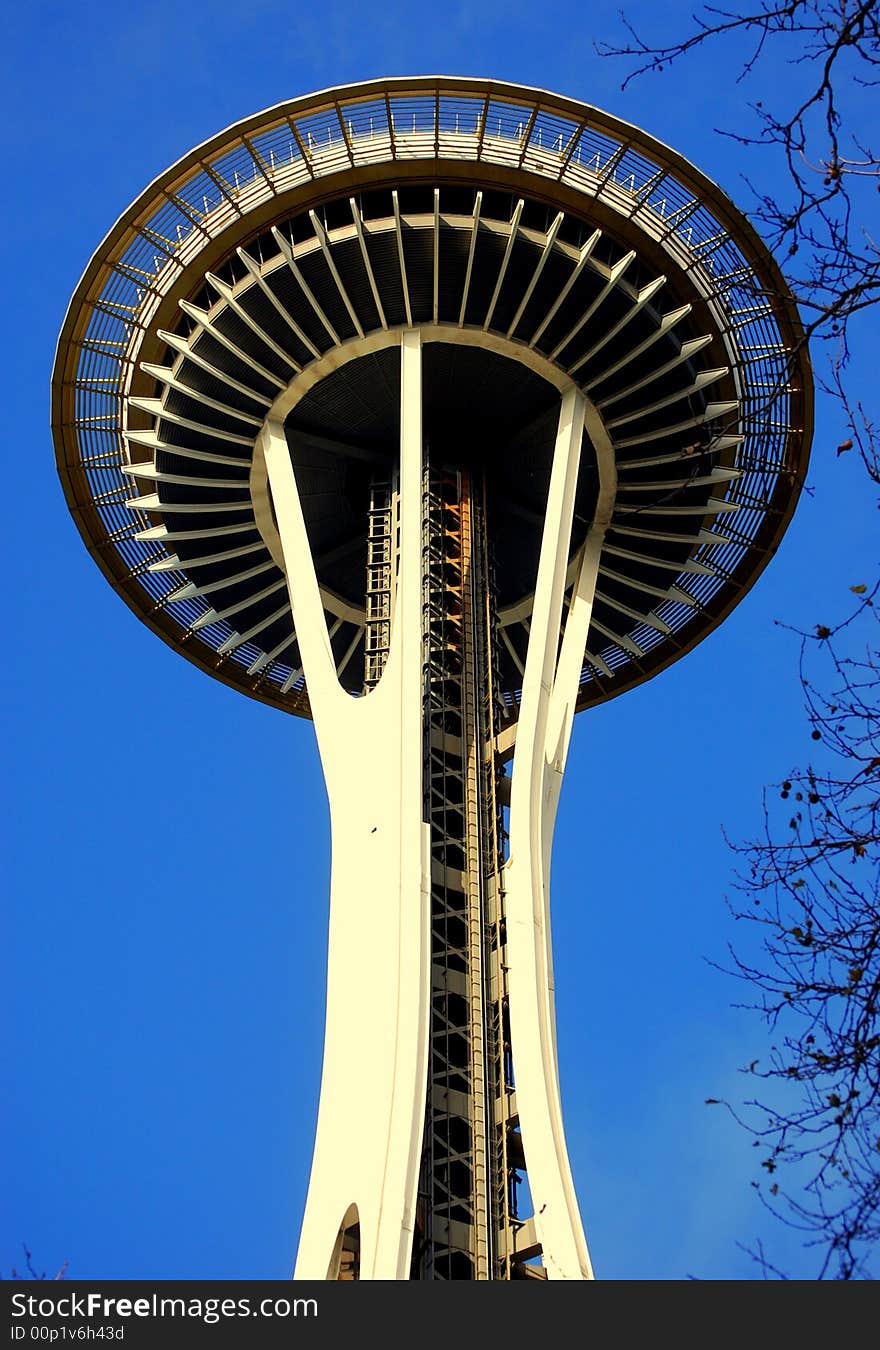 A TV tower in the city center