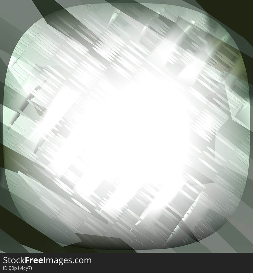 Abstract green light-centered background structure