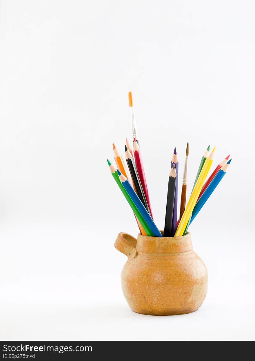 Colored Pencils in Honey Pot